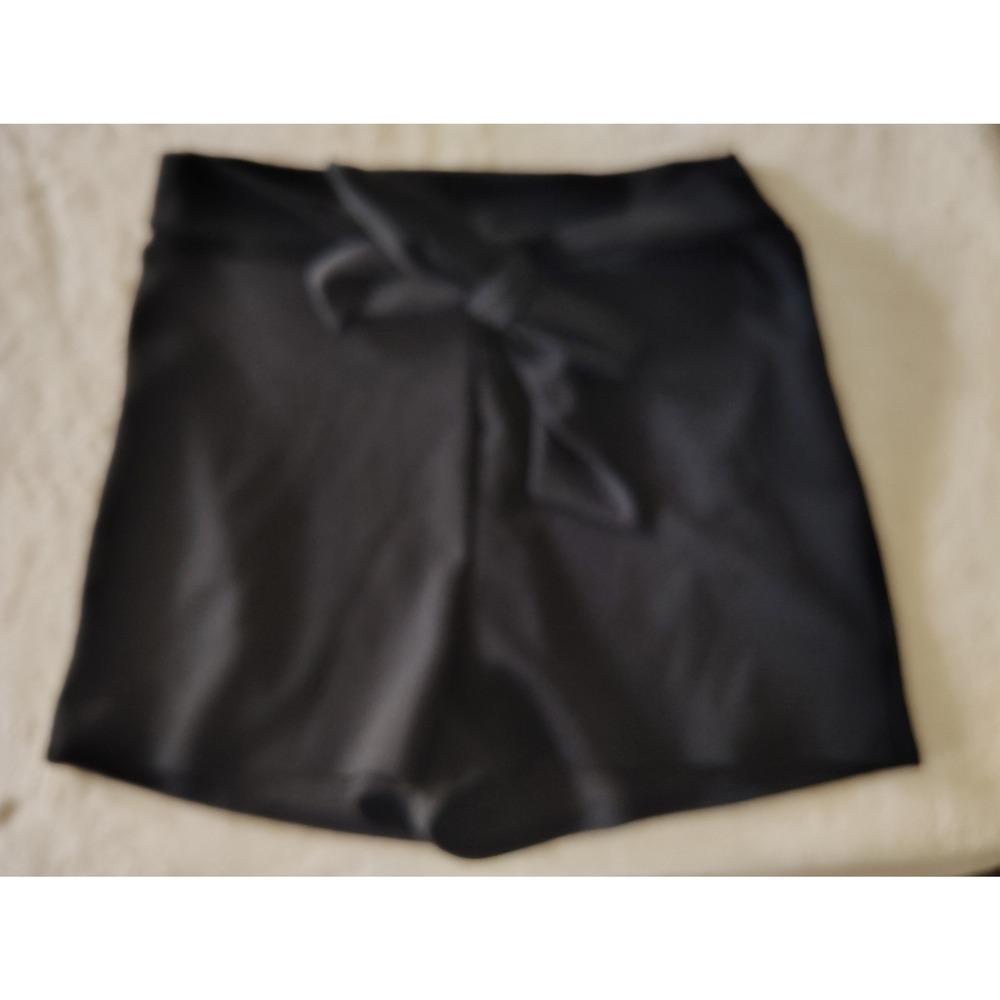 Sensational Collection Womens Black High Waisted Tie Front Bow Shorts